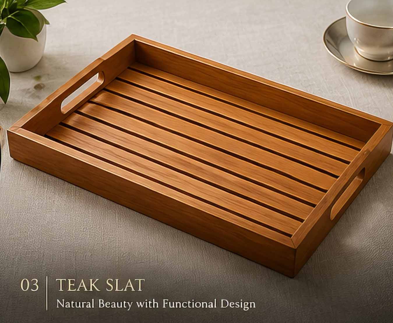 Teak Slat Tray
