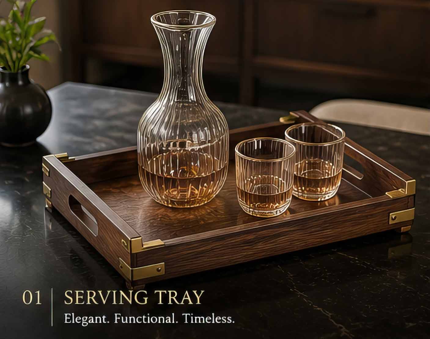 Premium Wooden Serving Tray