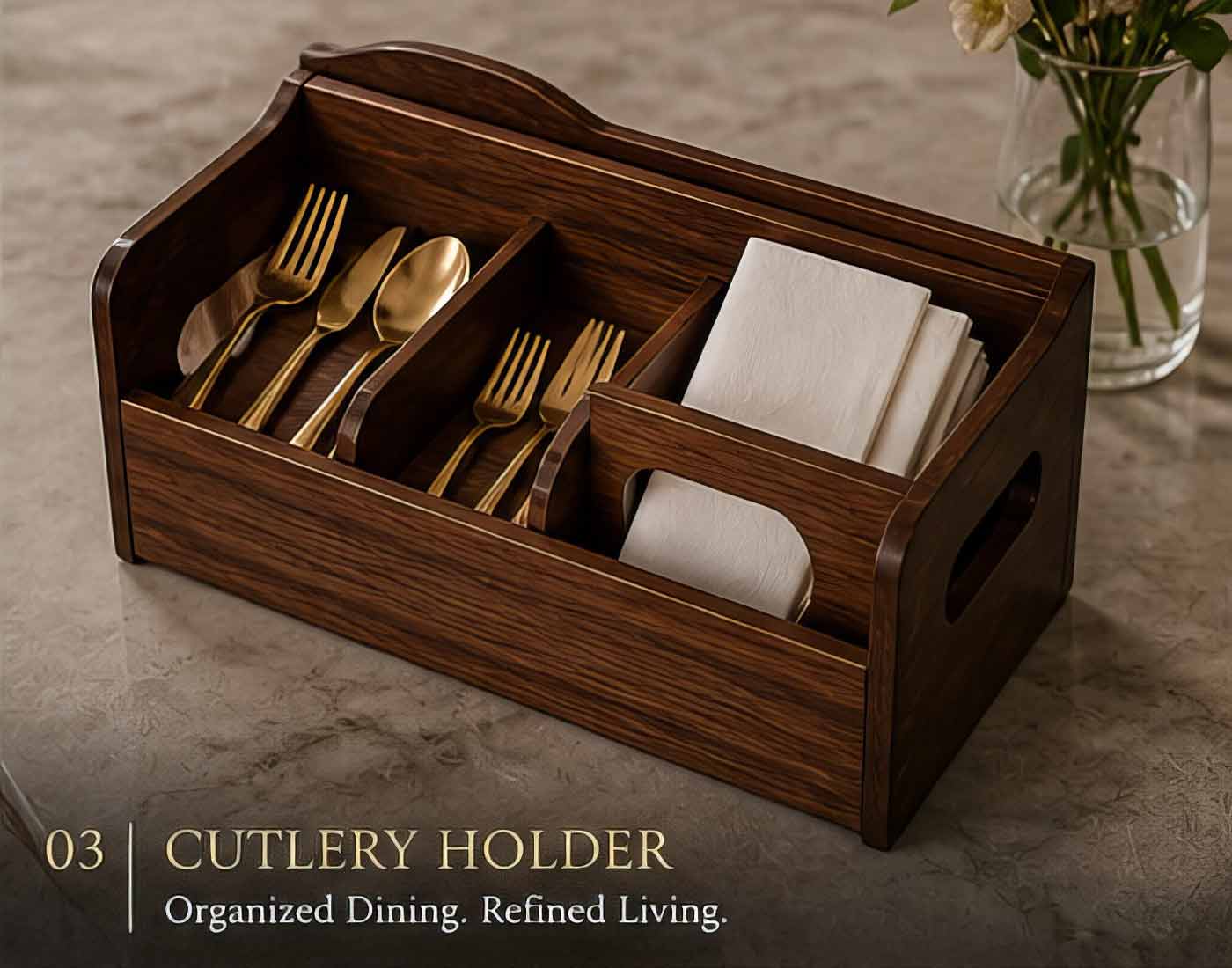 Wooden Cutlery Holder