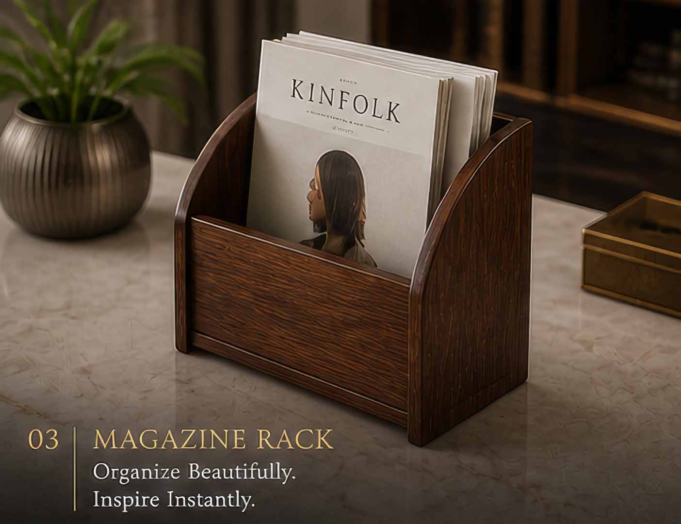 Wooden Magazine Rack