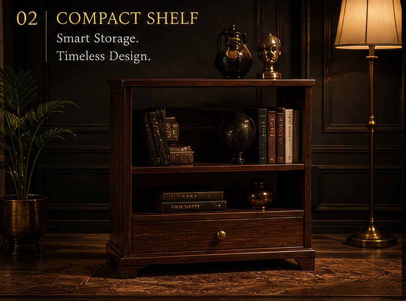 Compact Wooden Shelf
