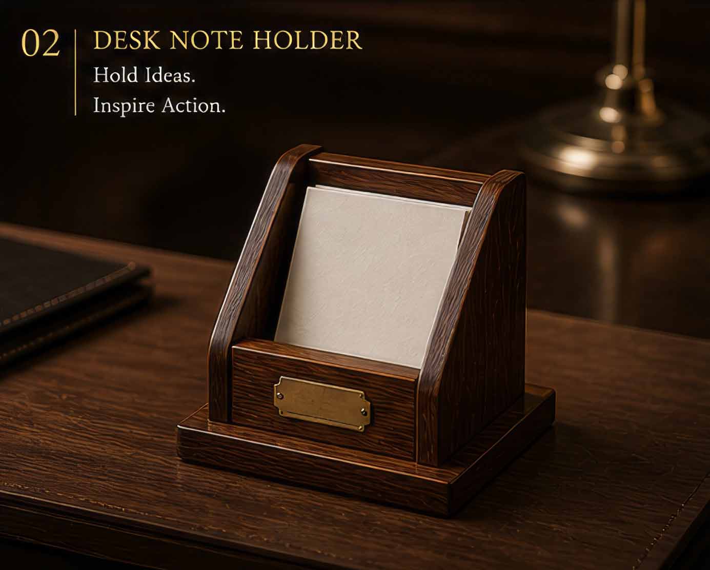 Wooden Desk Note Holder