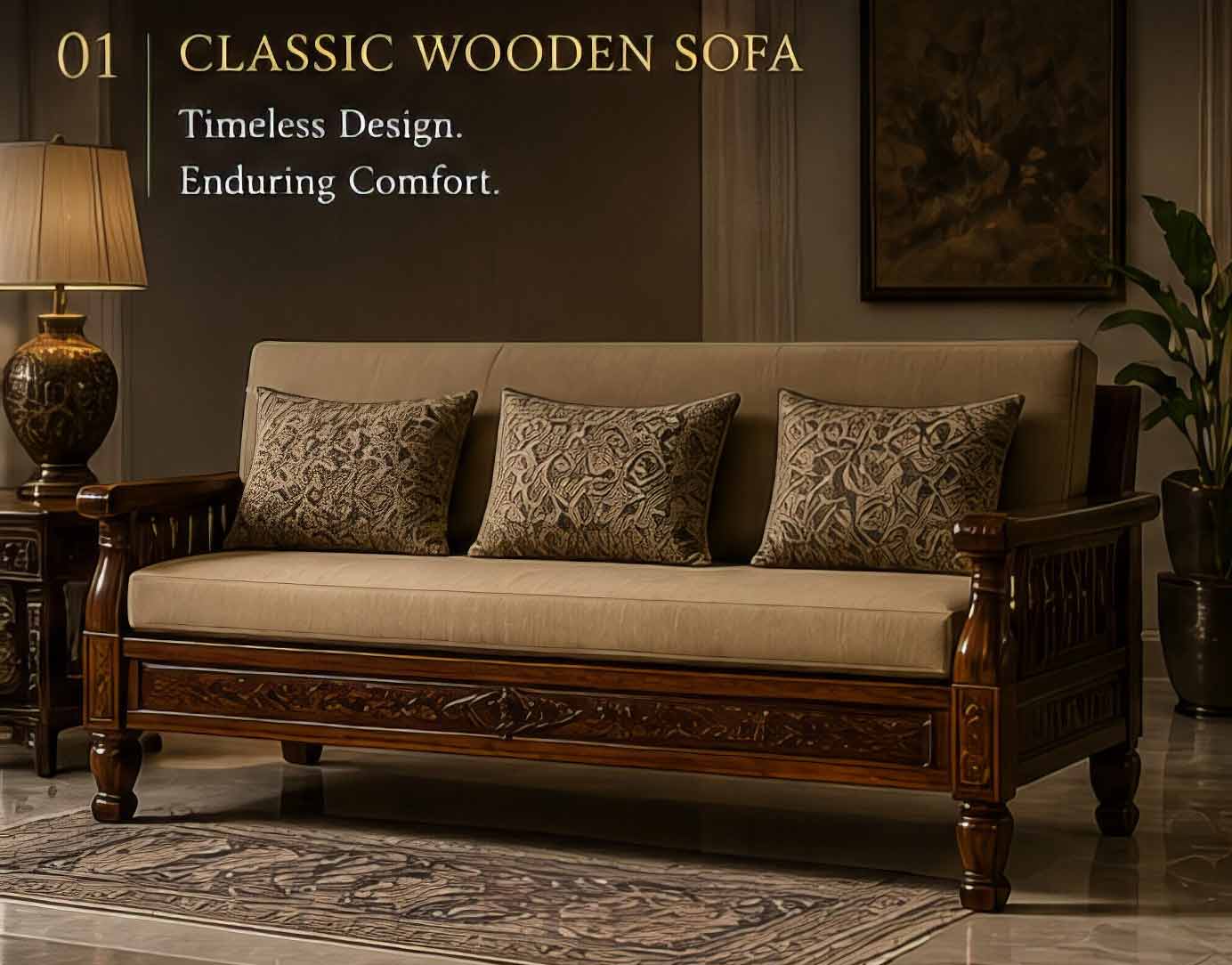 Classic Wooden Sofa